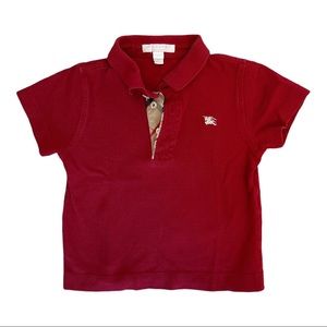 Burberry children red polo shirt 4Y